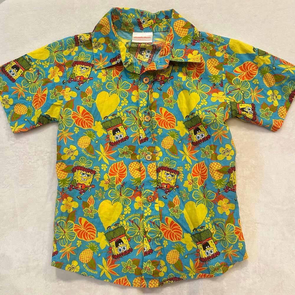 Nickelodeon Spongebob Hawaiian Shirt sz 6